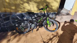 Bicicleta infantil negra y verde
