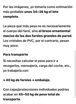 Faroles Fernandinos pared y techo.Lote x5