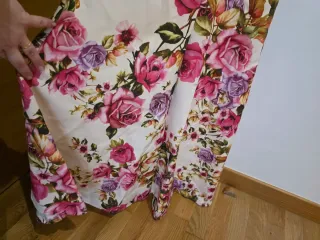 Vestido largo floral rosa