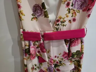 Vestido largo floral rosa