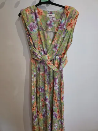 Vestido largo floral verde