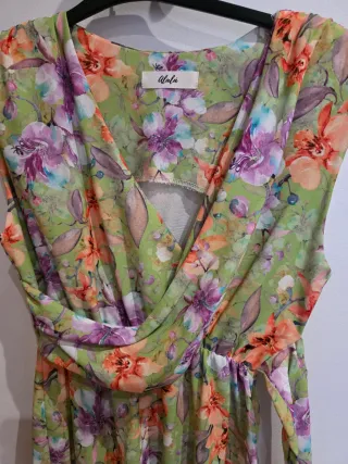 Vestido largo floral verde