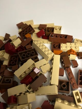 Lotto mattoncini Lego marroni