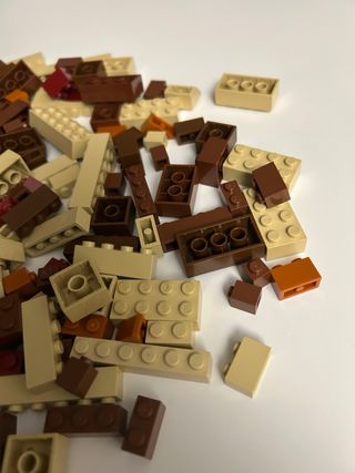 Lotto mattoncini Lego marroni