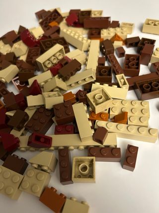 Lotto mattoncini Lego marroni