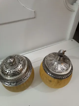 2 Antichi Barattoli Decorativi Francesi