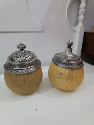 2 Antichi Barattoli Decorativi Francesi