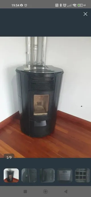 Estufa de pellets negra