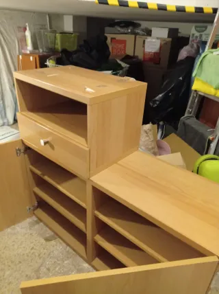 Mueble recibidor madera 2 módulos