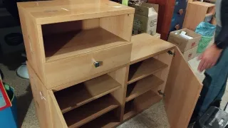 Mueble recibidor madera 2 módulos