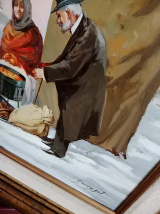 2 Oli su Tela Inverno Neve 62x55