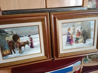 2 Oli su Tela Inverno Neve 62x55