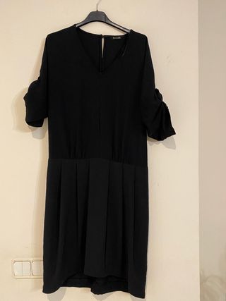 Vestido Negro Massimo Dutti Talla 42