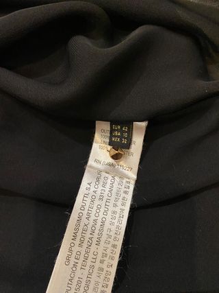 Vestido Negro Massimo Dutti Talla 42