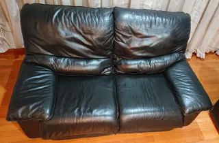 Sofá de piel 2 plazas negro