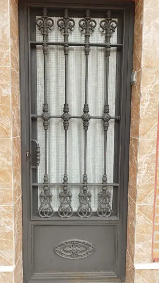Puerta de entrada de hierro forjado