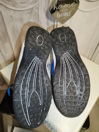 Botas de fútbol niño/niña  azul y verde