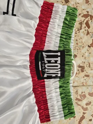 Pantalón corto boxeo Leone blanco