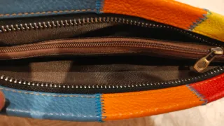 Bolso de mano piel patchwork