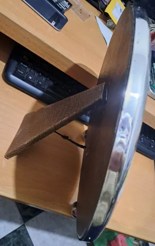 Espejo de mesa antiguo de alpaca