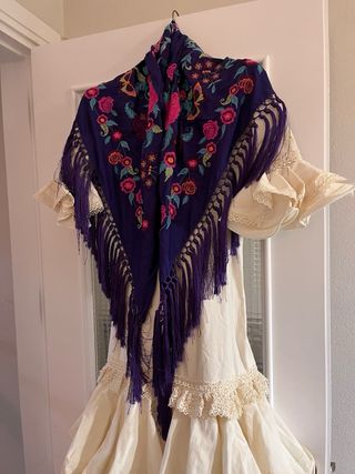 Traje de Flamenca Niña Blanco