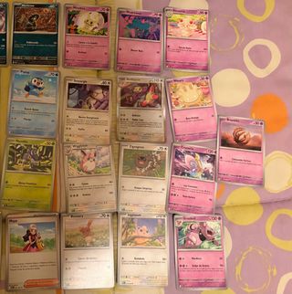 Lote 46 Cartas Pokémon + 6 Holo/Reverse para niños