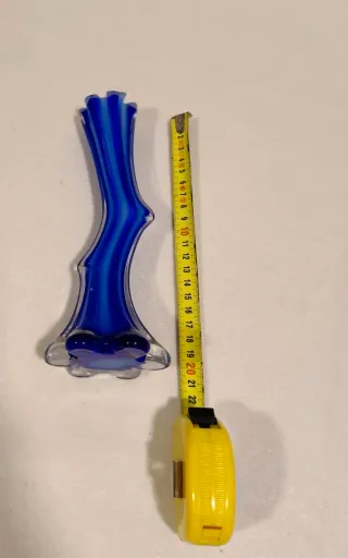 Jarrón de cristal azul