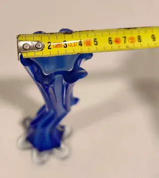 Jarrón de cristal azul