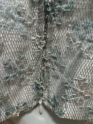 Top lentejuelas plata de tirantes.