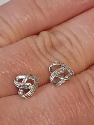 Pendientes Corazón Oro Blanco 18k