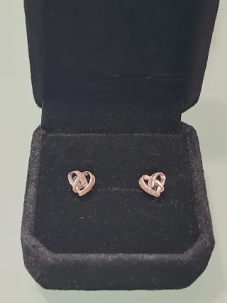 Pendientes Corazón Oro Blanco 18k