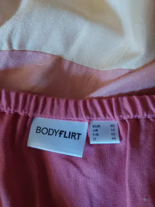 Vestido largo rosa y beige Talla L