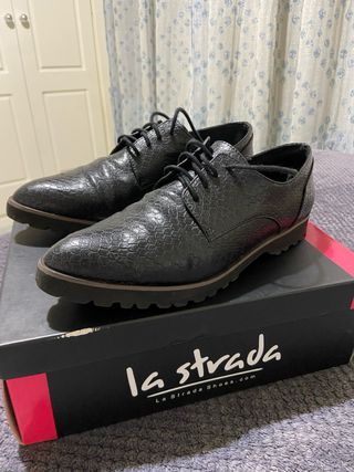 Zapatos La Strada Negros Mujer de piel