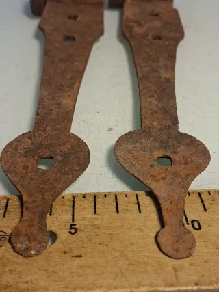 Pareja Bisagras Antiguas Hierro Forjado