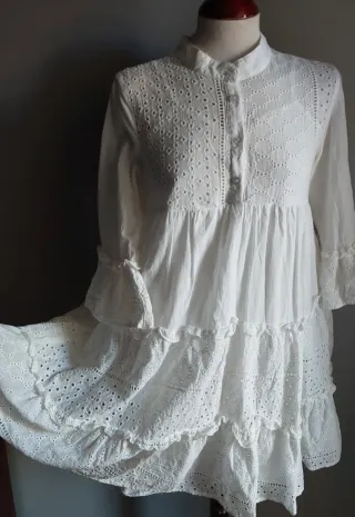 Vestido blanco estilo ibicenco talla M