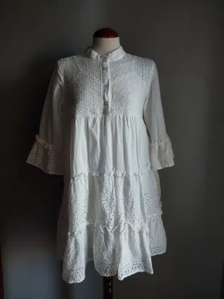Vestido blanco estilo ibicenco talla M