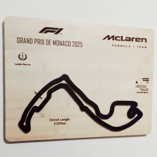 Moldura Madeira McLaren F1 GP Mónaco 2025
