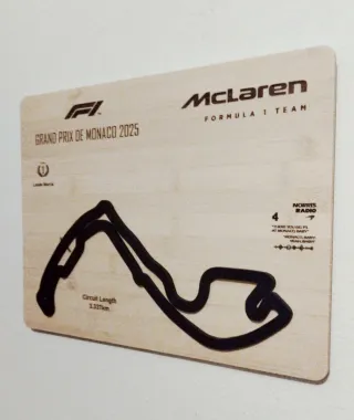 Moldura Madeira McLaren F1 GP Mónaco 2025