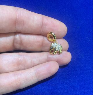 Charm dije Elefante Dorado Corazón pulsera pandora