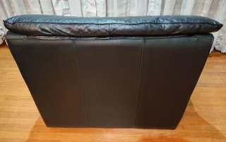 Butaca de piel, 1 plaza, negro