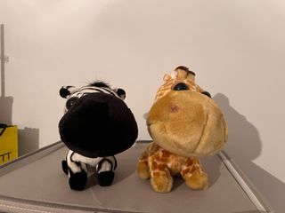 Peluche Cebra y Jirafa Cabeza Gigante