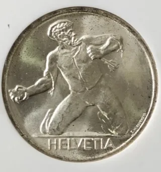 5 Francos Suizos 1944 St. Jakob