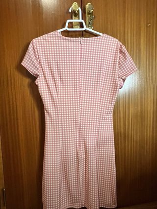 Vestido cuadros rosa Zara
