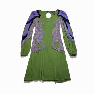 Custo Barcelona/ Vestido midi punto multicolor M