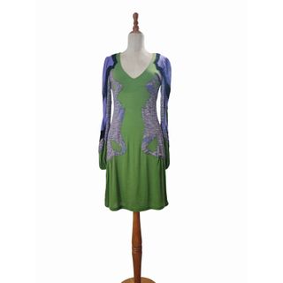 Custo Barcelona/ Vestido midi punto multicolor M