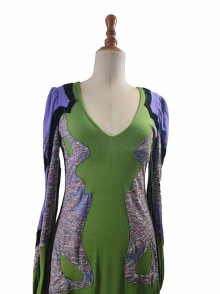 Custo Barcelona/ Vestido midi punto multicolor M