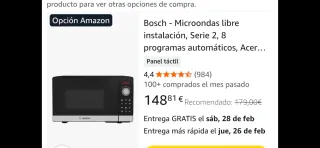 Microondas Bosch Negro