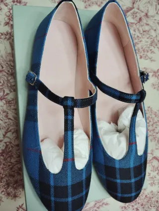 Zapatos Odette Laggan T-bar Tartán Talla 40