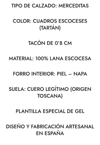 Zapatos Odette Laggan T-bar Tartán Talla 40