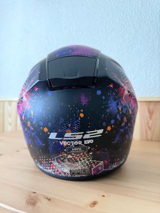 Casco Integral Moto LS2 Negro y Morado